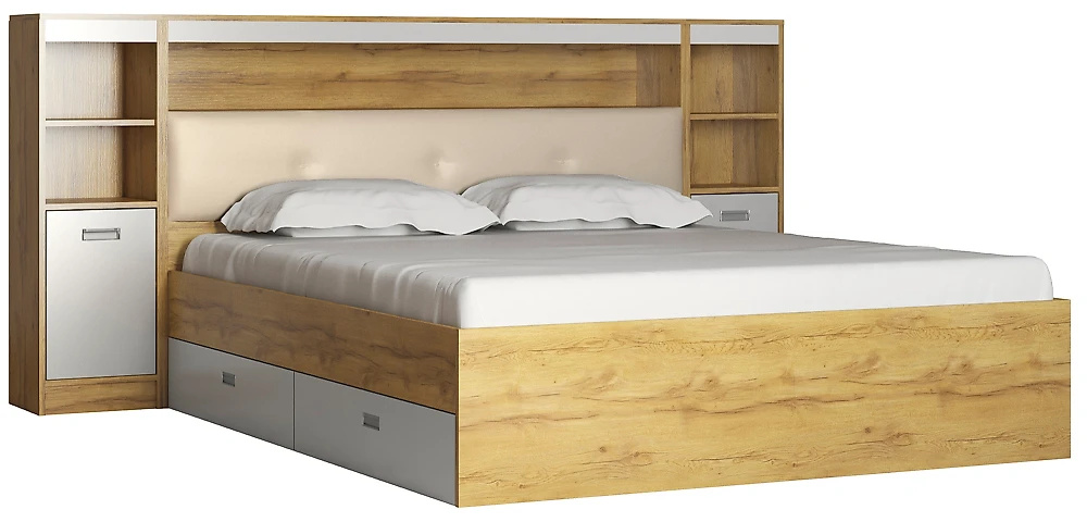 Низкая кровать Виктория-5-160 Дизайн-1