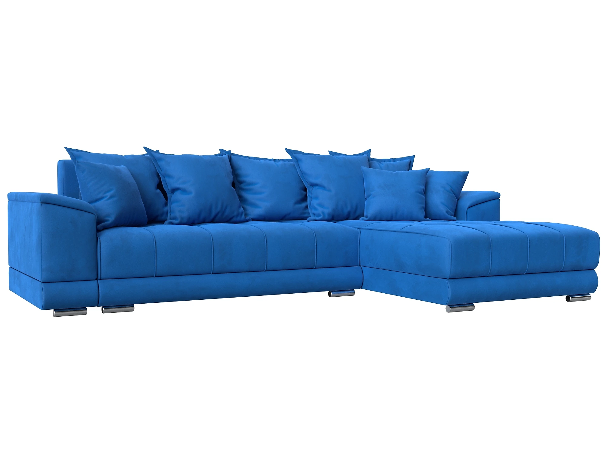 Угловой диван голубой НордСтар Плюш Дизайн 3