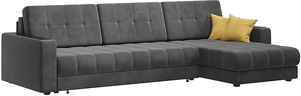 Угловой диван с независимым пружинным блоком Босс (Boss) Max Плюш Графит