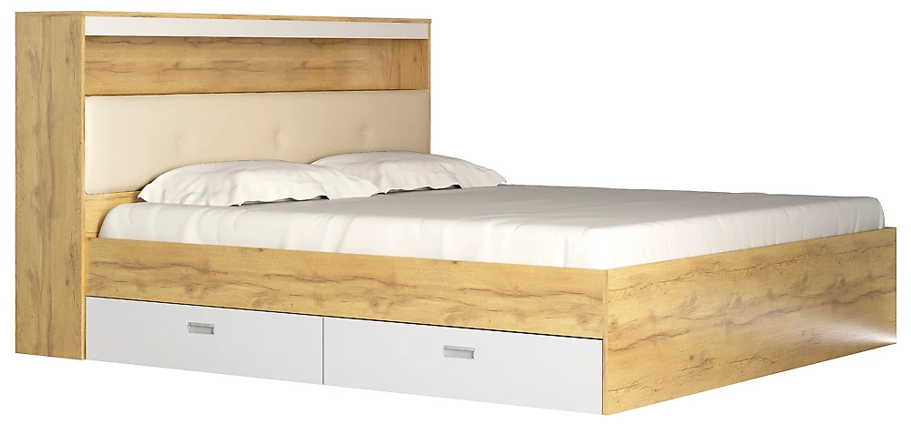Кровать с мягкой спинкой Виктория-3-180 Дизайн-1