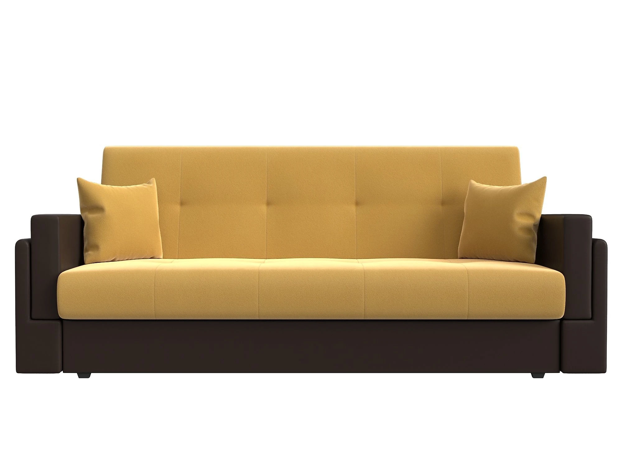 Жёлтый прямой диван Лига-015 Дизайн 21 книжка