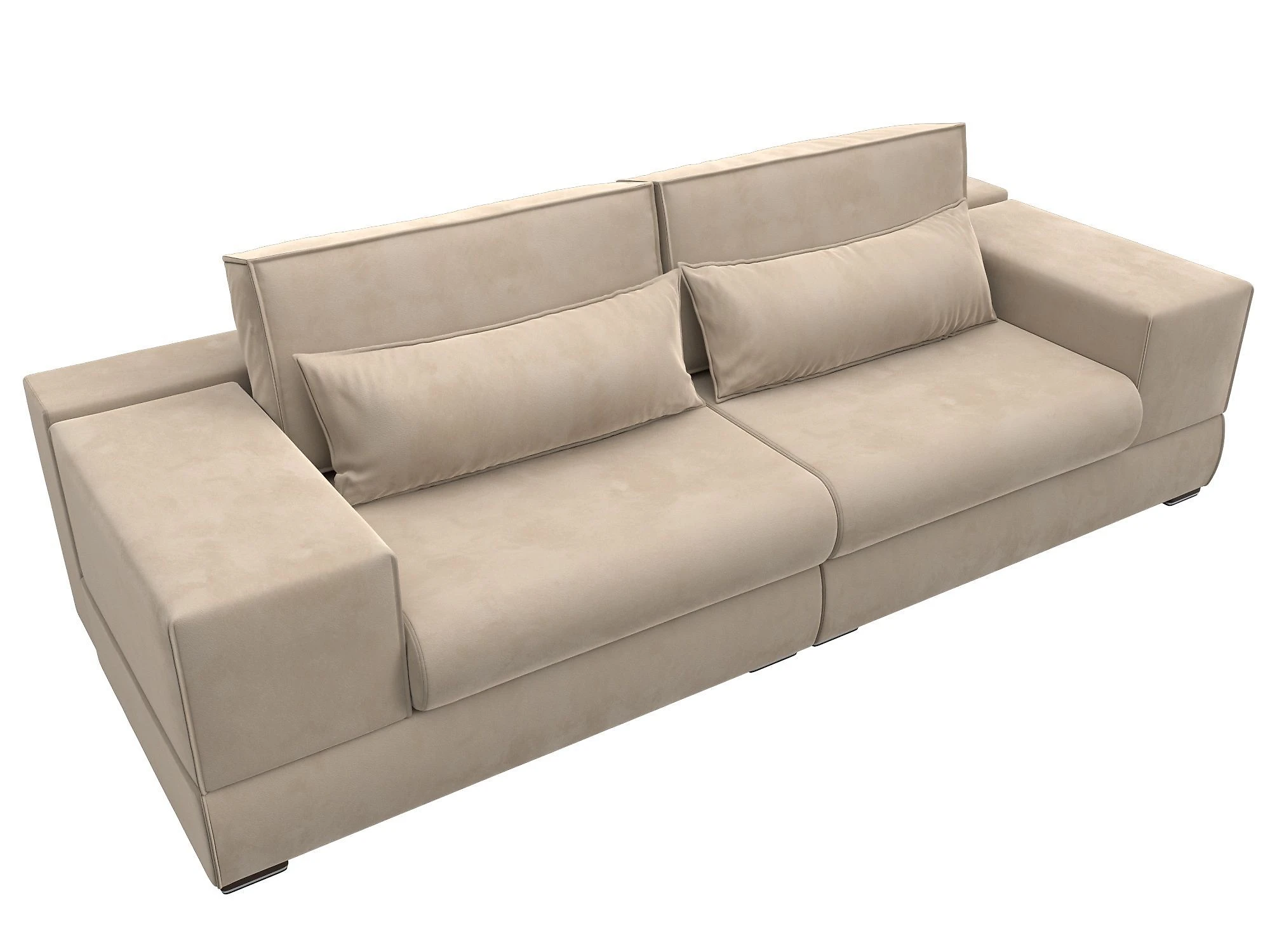 Прямой диван из велюра  Лига-037 Плюш Дизайн 3