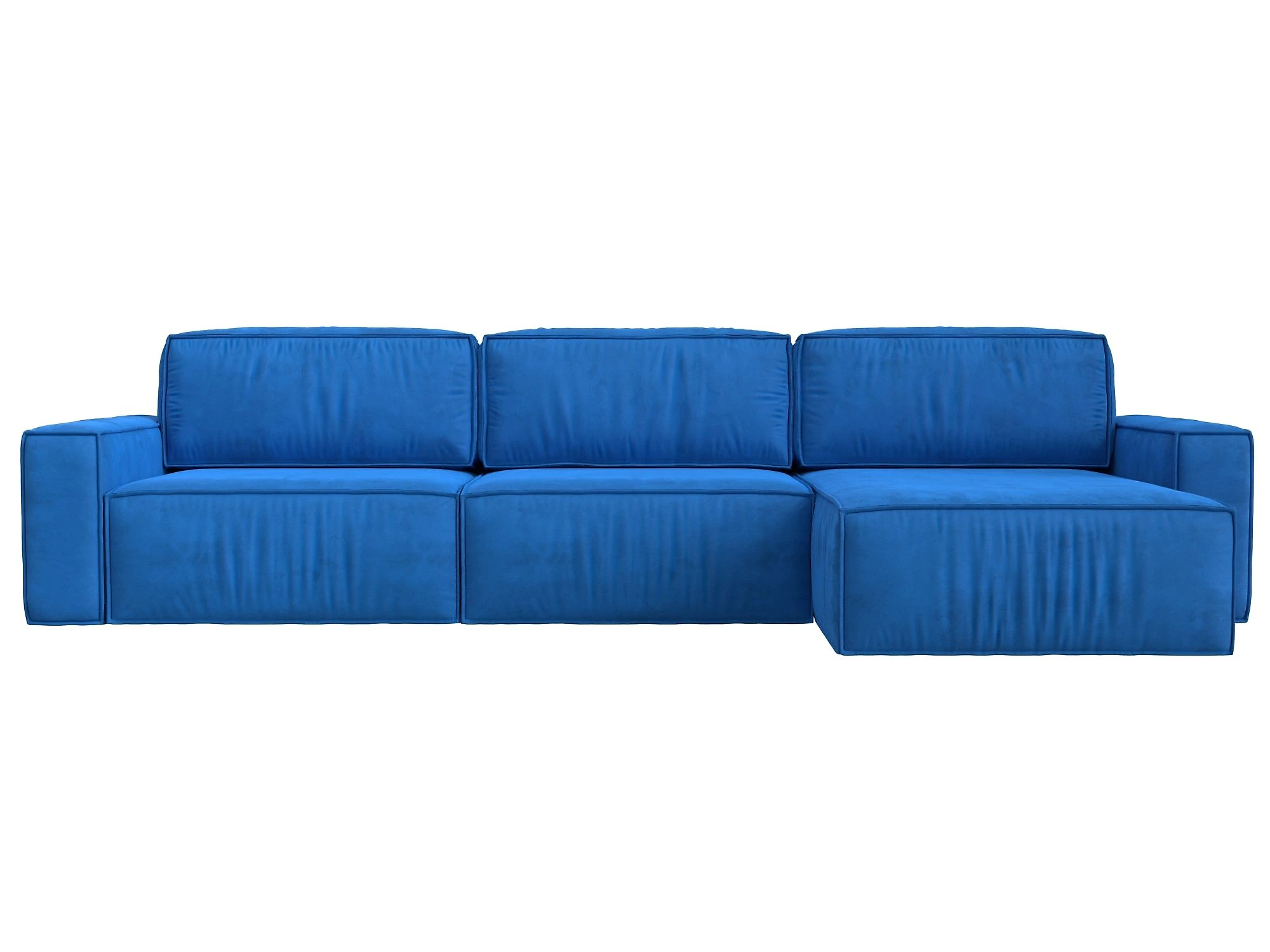 Угловой диван с большим спальным местом Прага Классик лонг Плюш Дизайн 3