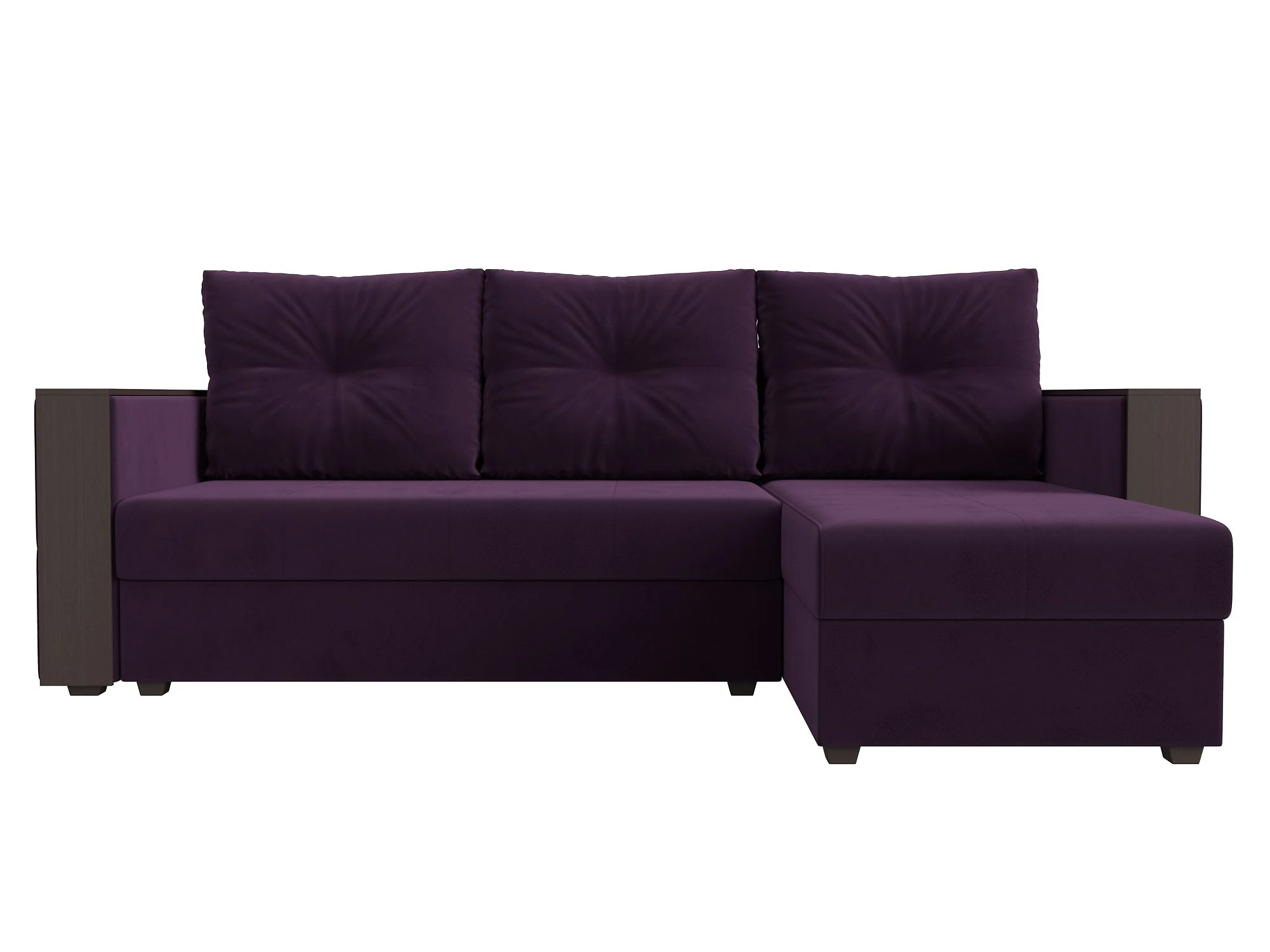 Угловой диван фиолетовый Валенсия Лайт Плюш Дизайн 7