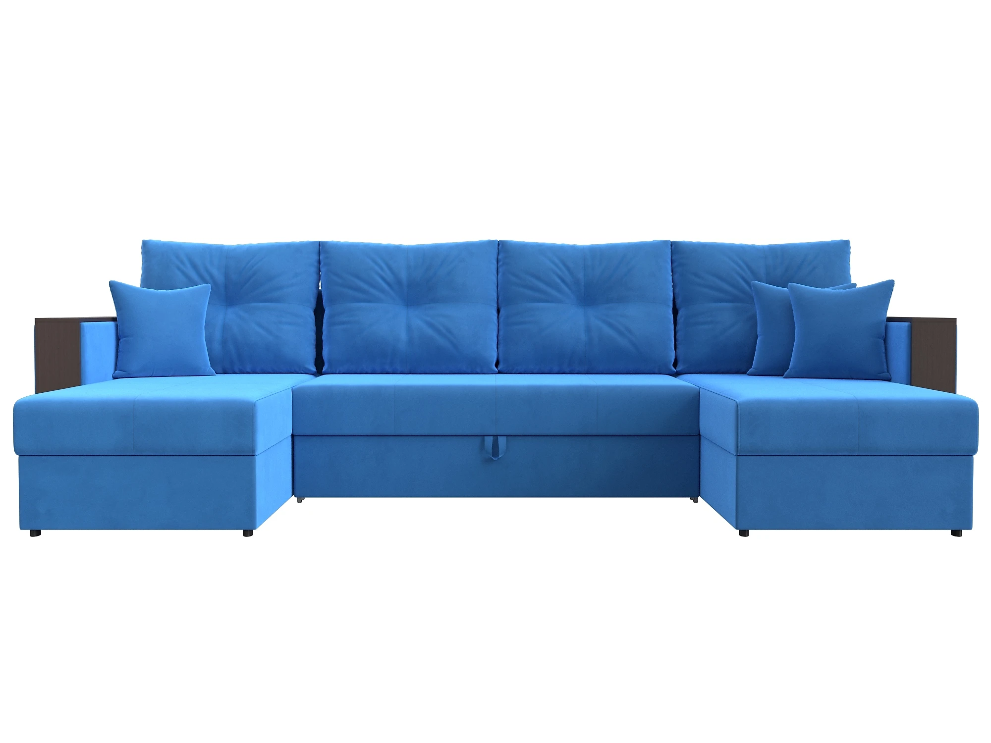  голубой диван  Валенсия-П Плюш Дизайн 3