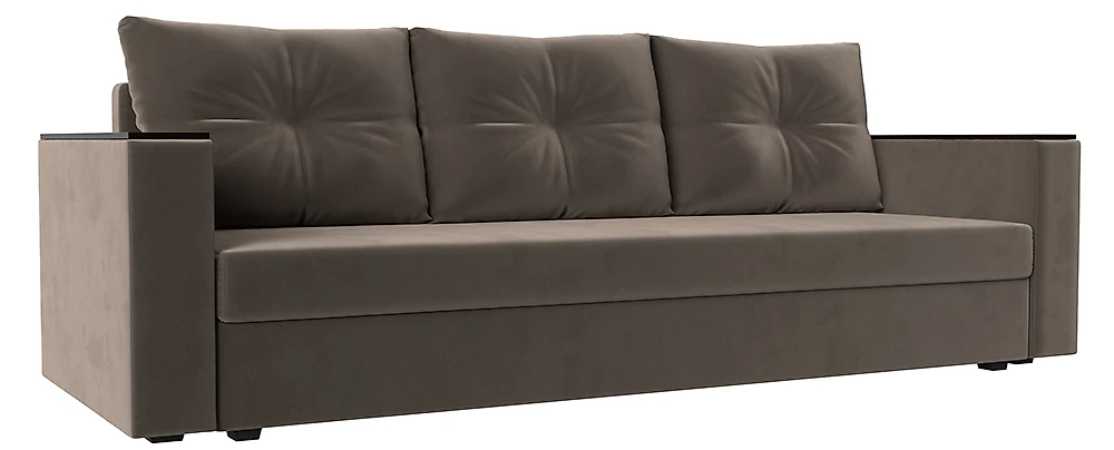 диван с антивандальным покрытием Атланта Лайт без столика Плюш Браун