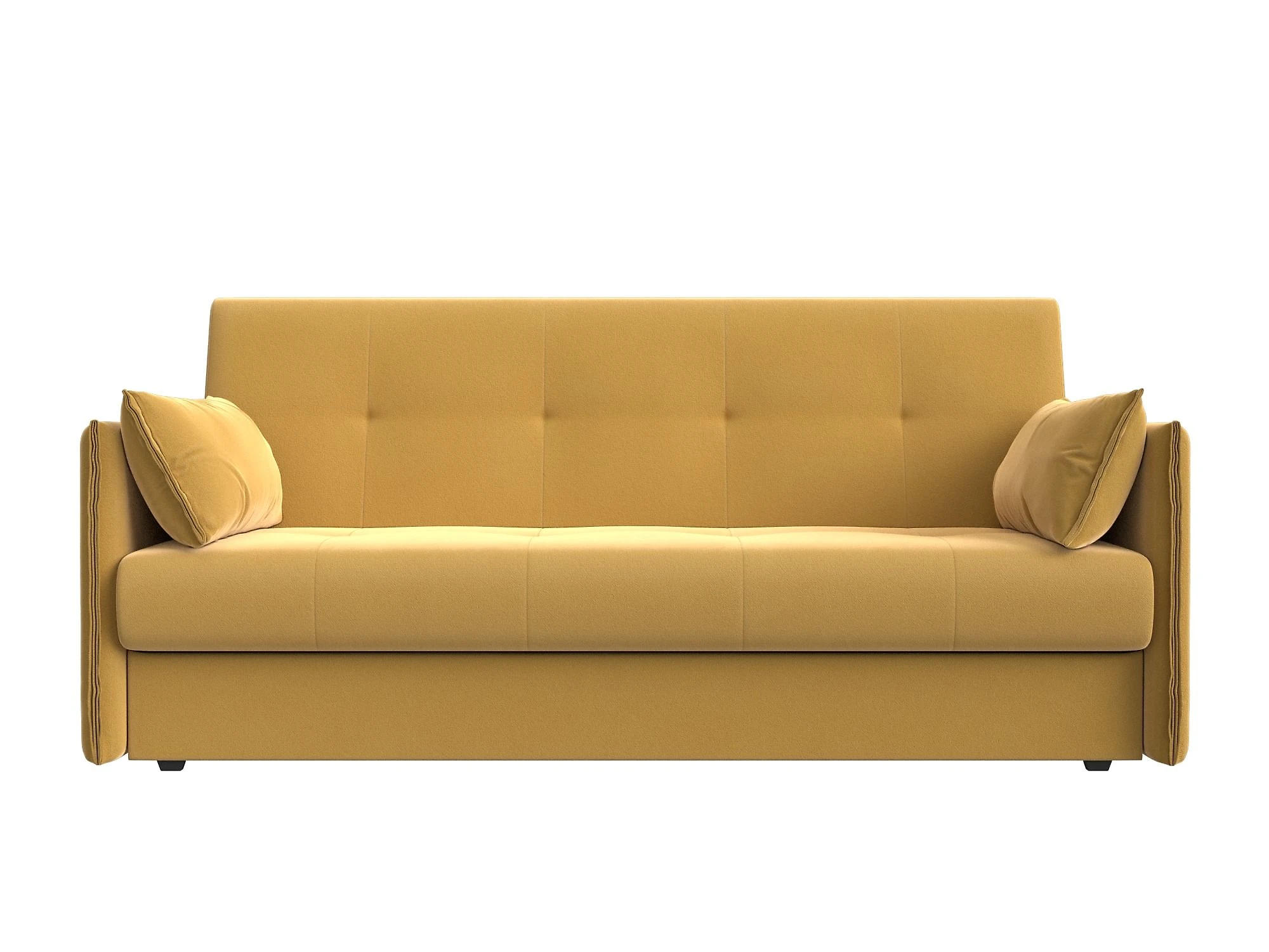 Жёлтый прямой диван Лига-018 Дизайн 6 книжка