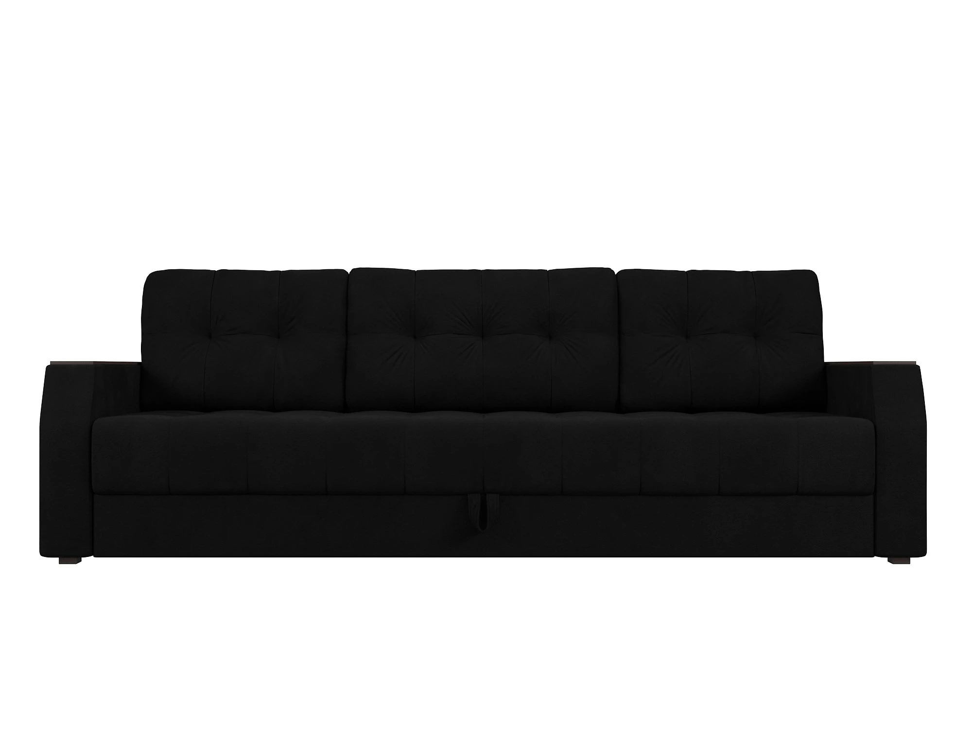 Черный диван еврокнижка Атлантида Плюш без стола Дизайн 1