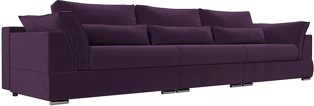 Прямой диван с пружинным блоком Пекин Лонг Велюр Фиолет