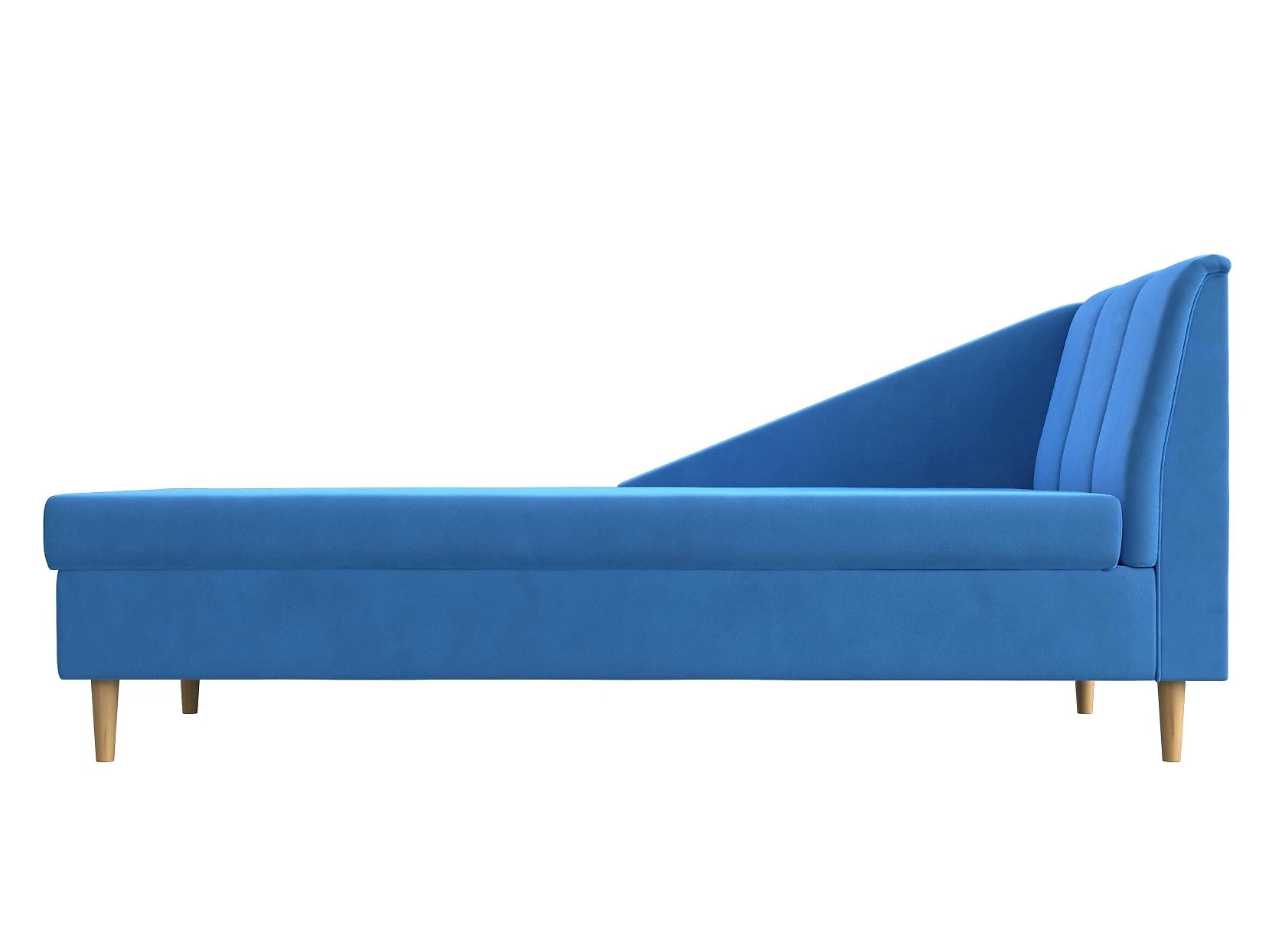 Синий прямой диван Астер Плюш Дизайн 3